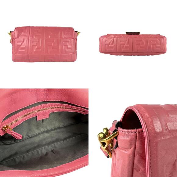 Fendi Baguette Leather Shoulder Bag Pink Gold - Picture 3 of 5